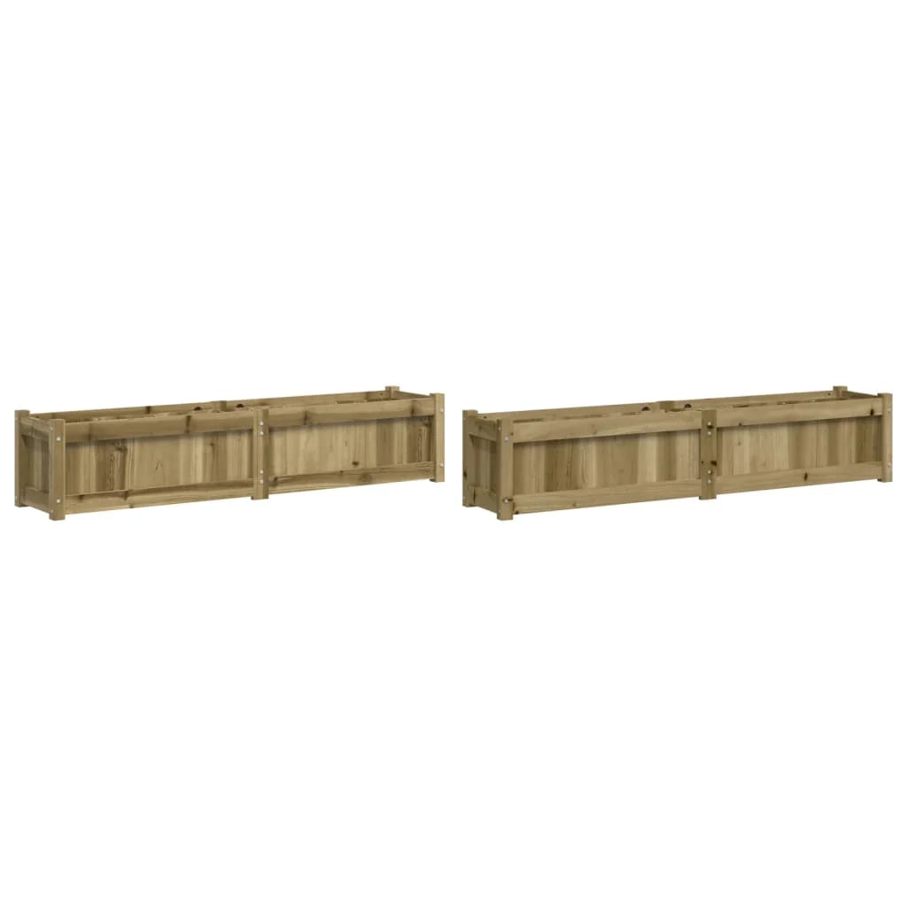 Fioriera aiuola rialzata fioriera aiuola giardino terrazza set da 2 legno di pino impregnato marrone 02_0039029