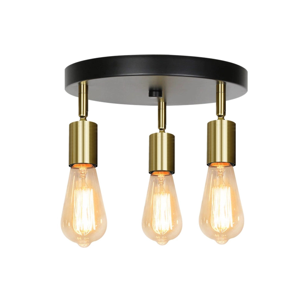 ZMH Faretto da soffitto 3 luci E27 max 25W moderni retrò rotondi girevoli per camera letto corridoio soggiorno