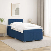 Letto box spring con materasso Blu 120 x 190 cm Tessuto 3452641