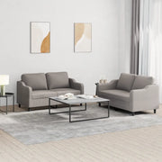 Set di Divani 2 pz con Cuscini Tortora in Tessuto 3201809