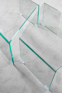 Tavolino in Vetro Modulabile Mercury Trasparente