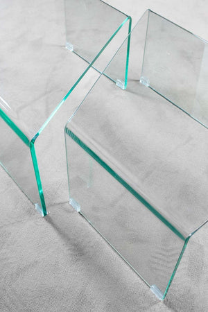 Tavolino in Vetro Modulabile Mercury Trasparente