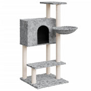 Tiragraffi per gatti torre per arrampicata giocattolo piattaforma per arrampicata con tiragraffi in sisal leggero 108,5 cm grigio 02_0022545