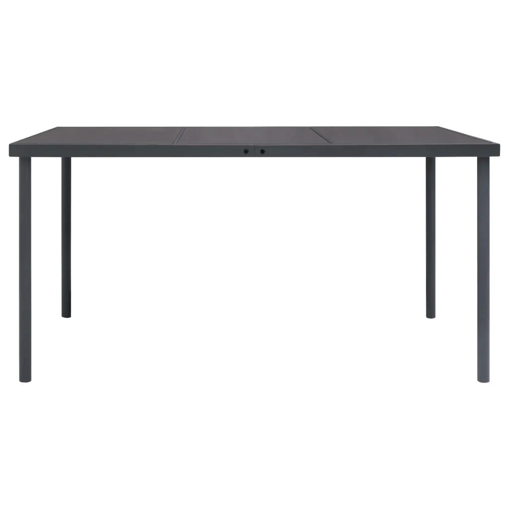 Tavolo da Pranzo per Esterni Antracite 150x90x74 cm in Acciaio cod mxl 34167