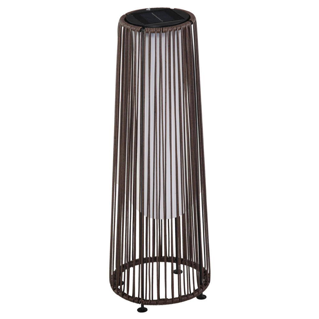 Lampada da Esterno in Rattan Solare LED ¨C zephmum ¨C Marrone ?21,5x61 cm