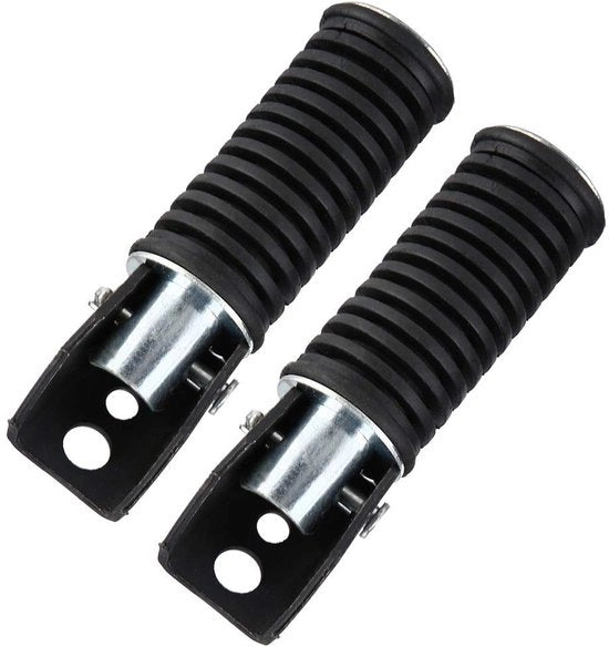 Sosteggi Pedali Posteriori per Motocicletta - Materiale Duraturo Aluminium/Rubber - Sosteggi Pedali per Motocicletta - Adatto per GN125/QJ25/GS125/GT125-5 - Facile da Installare - Progetto Antiscivolo