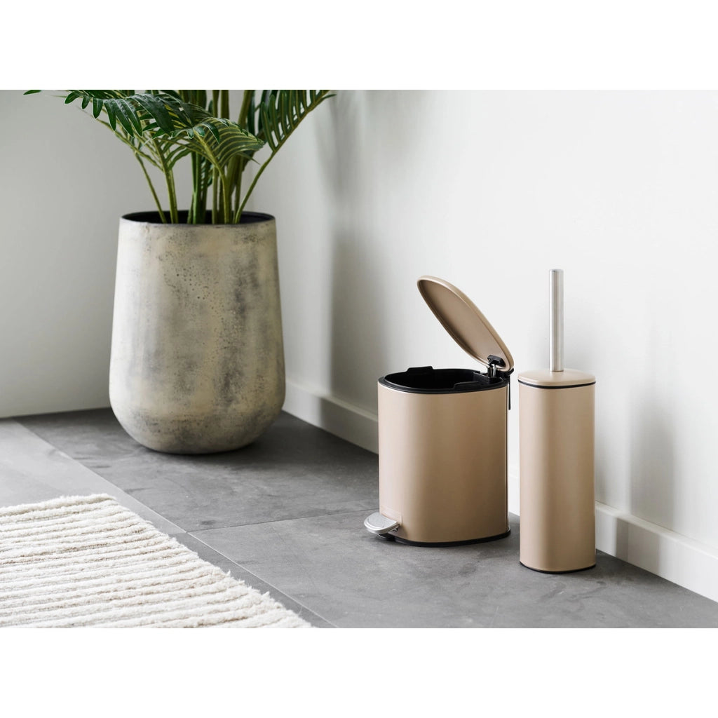Scopino Bagno Lodi, Beige, Metallo, 9x9x39 cm