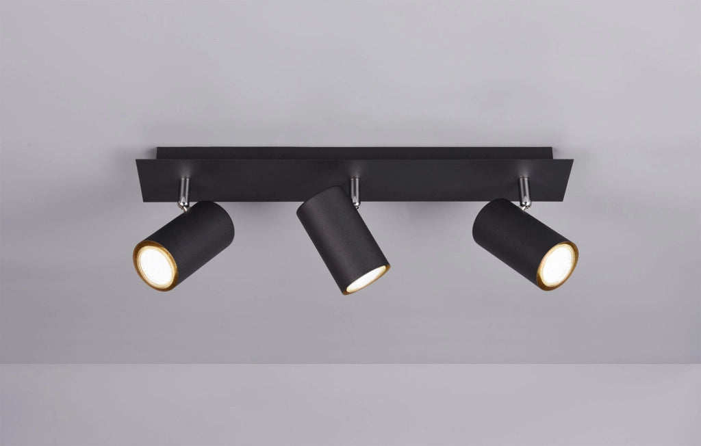 MARLEY BARRA 3 SPOTS CILINDRI  NERO CM48 3 LUCI ATTACCO GU10
