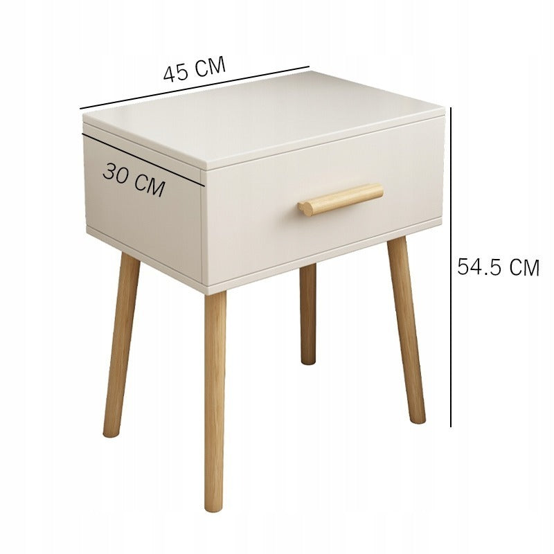 Comodino Bianco 45x54,5x30 cm Funzionale e Salvaspazio