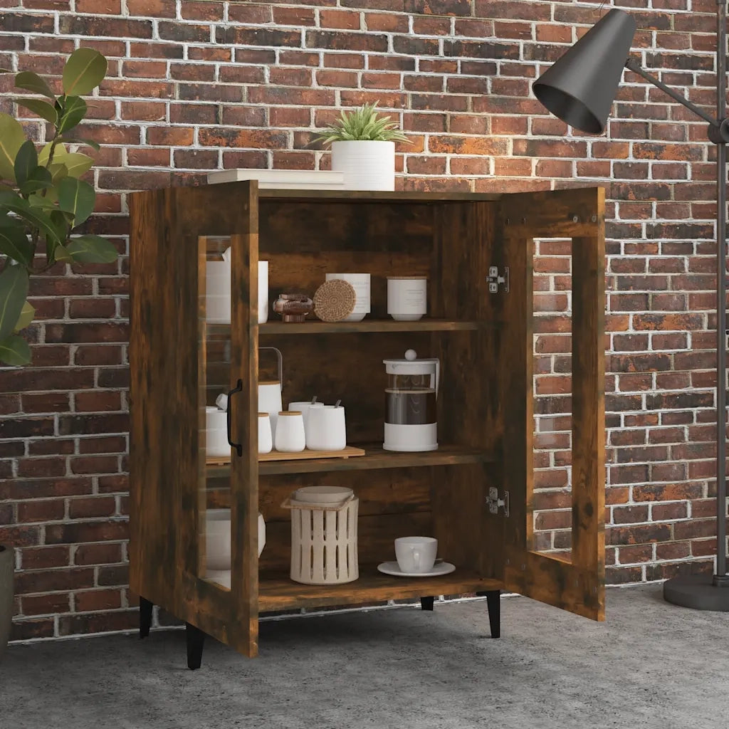 Credenza | Madia | Buffet da pranzo | Armadio da pranzo Rovere Fumo 69,5x34x90 cm in Legno Multistrato