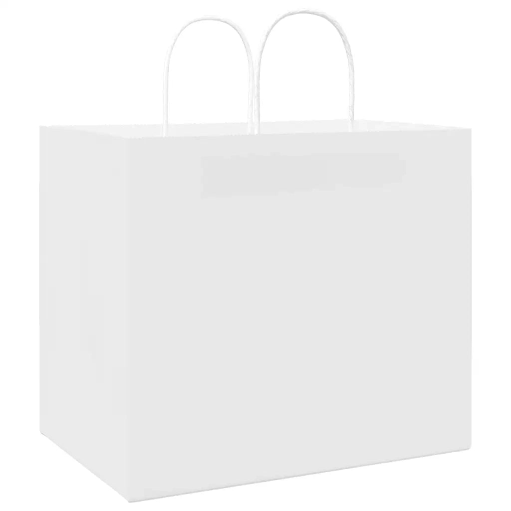 vidaXL Sacchetti di Carta 250 pz con Manici Bianchi 32x22x28 cm