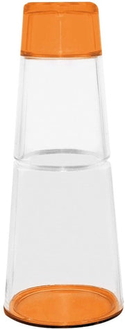 Set di caraffa e bicchiere trasparente - 1 litro caraffa - 30 cl bicchiere - tono arancione
