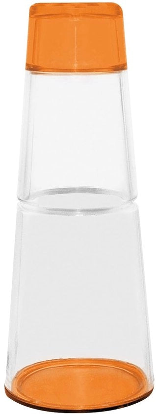 Set di caraffa e bicchiere trasparente - 1 litro caraffa - 30 cl bicchiere - tono arancione