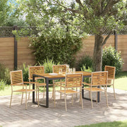 Set da Pranzo per Giardino 7 pcs Beige e Marrone polyrattan 3365480