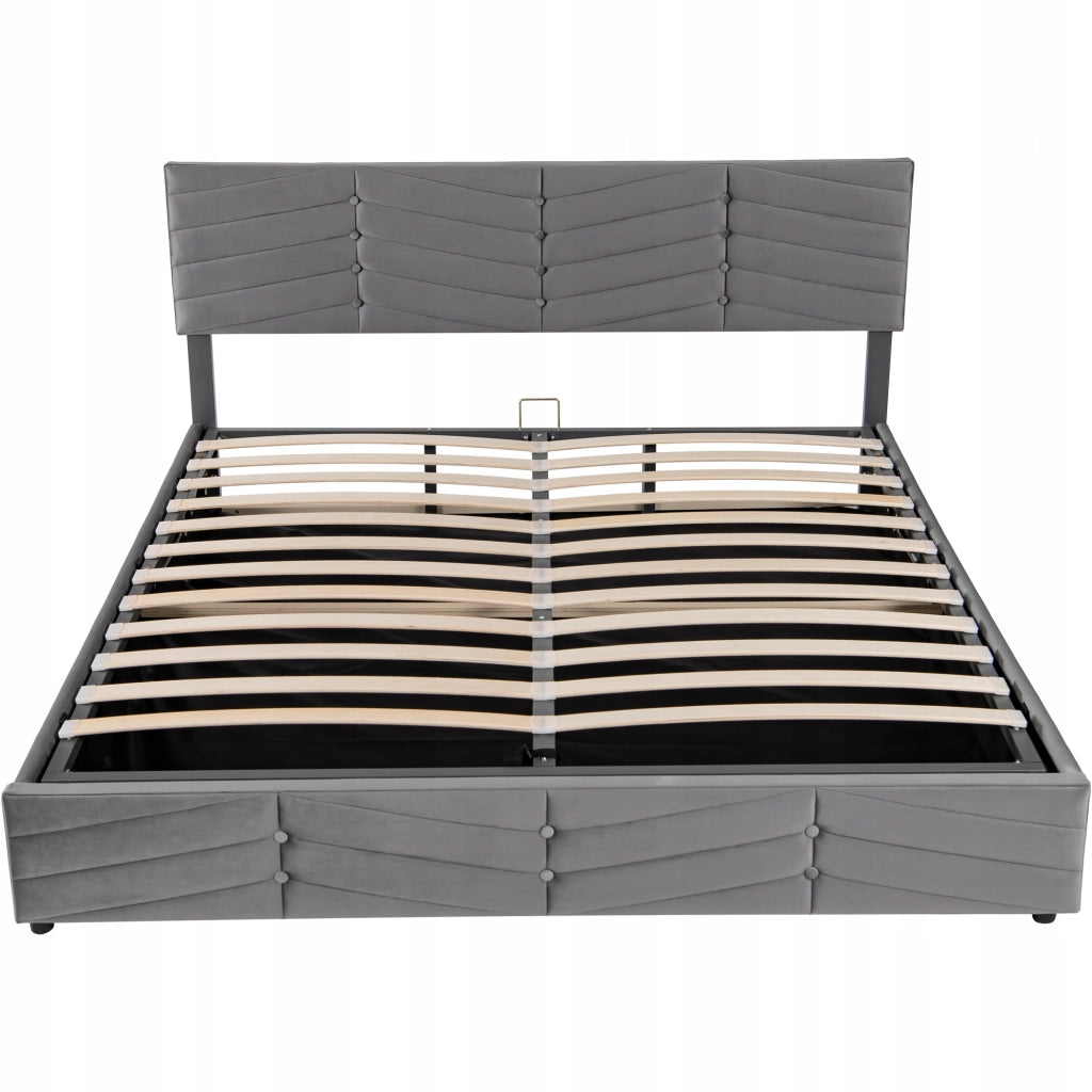 Letto singolo 90x200cm - Xylo - Beige con gambe dorate e panca