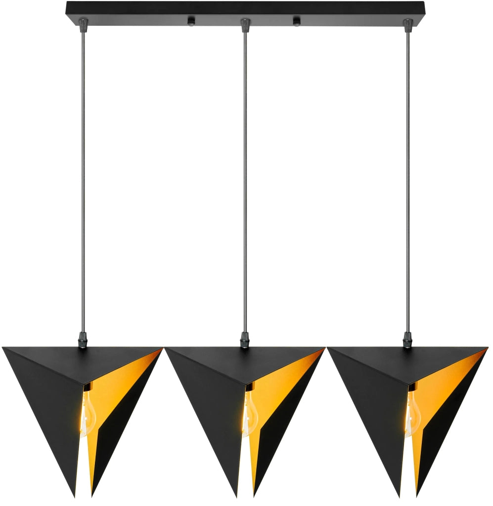 Lampada Triangolare Geometrica Nera Triplo APP254-3CP