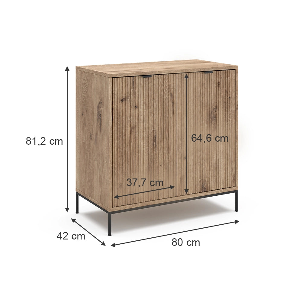 Vicco Cassettiere  Quercia vichinga 42 x 81.2 cm con 2 porte