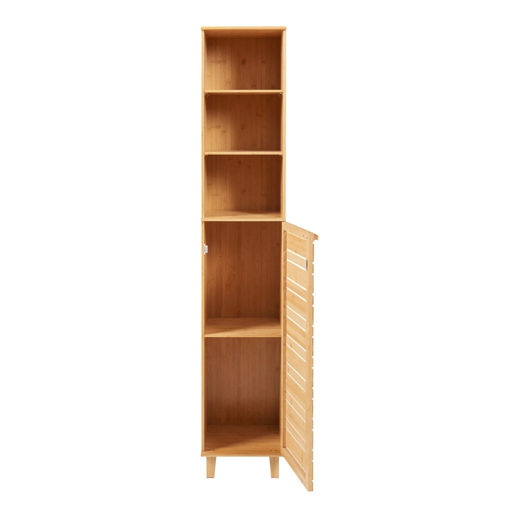 Mobile bagno a colonna in bambù 180 x 33 x 30 cm naturale 03_0009949