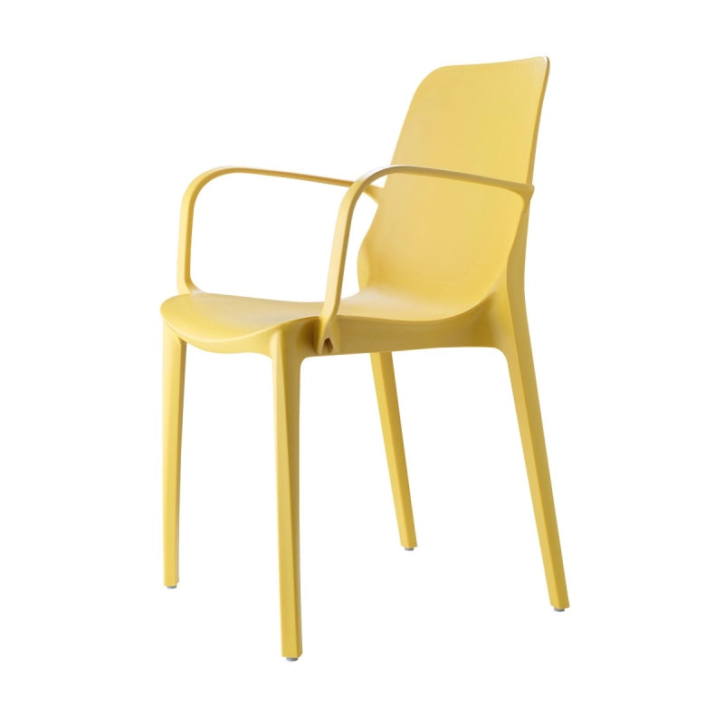 SET 4 SEDIE GINEVRA TECNOPOLIMERO CON BRACCIOLI SCAB DESIGN - Senape 22