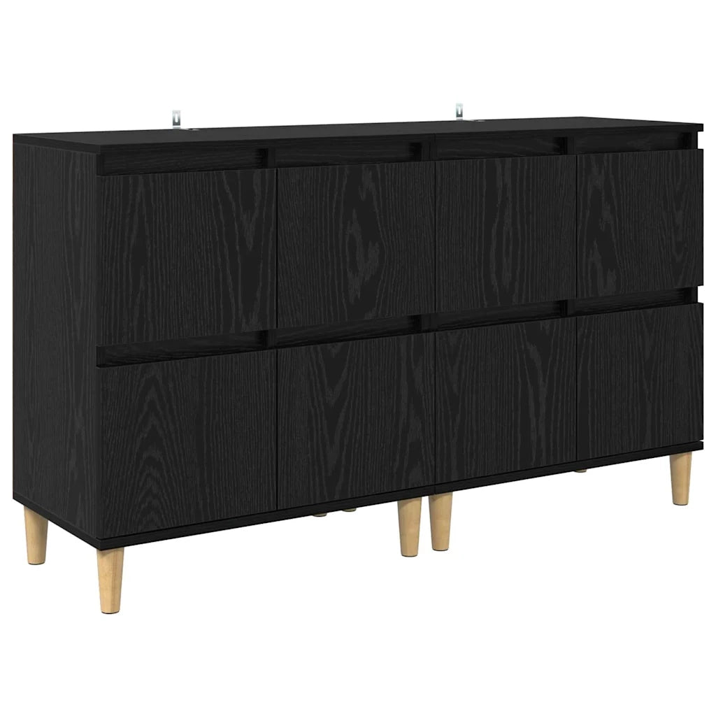 Credenza | Sideboards 2 pcs Rovere Nero 60 x 35 x 70 cm Legno multistrato