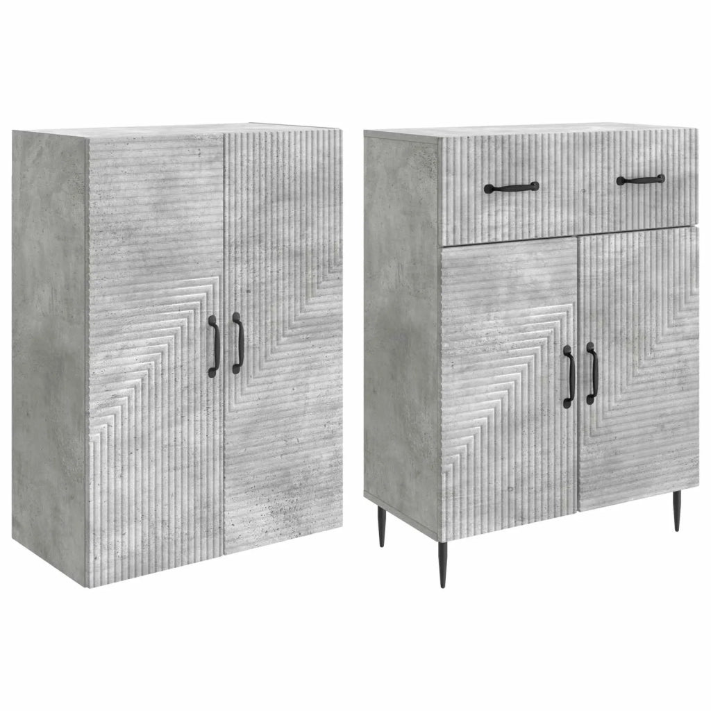 Set di armadi 2 pcs Grigio Cemento 66 x 34,5 x 89,5 cm