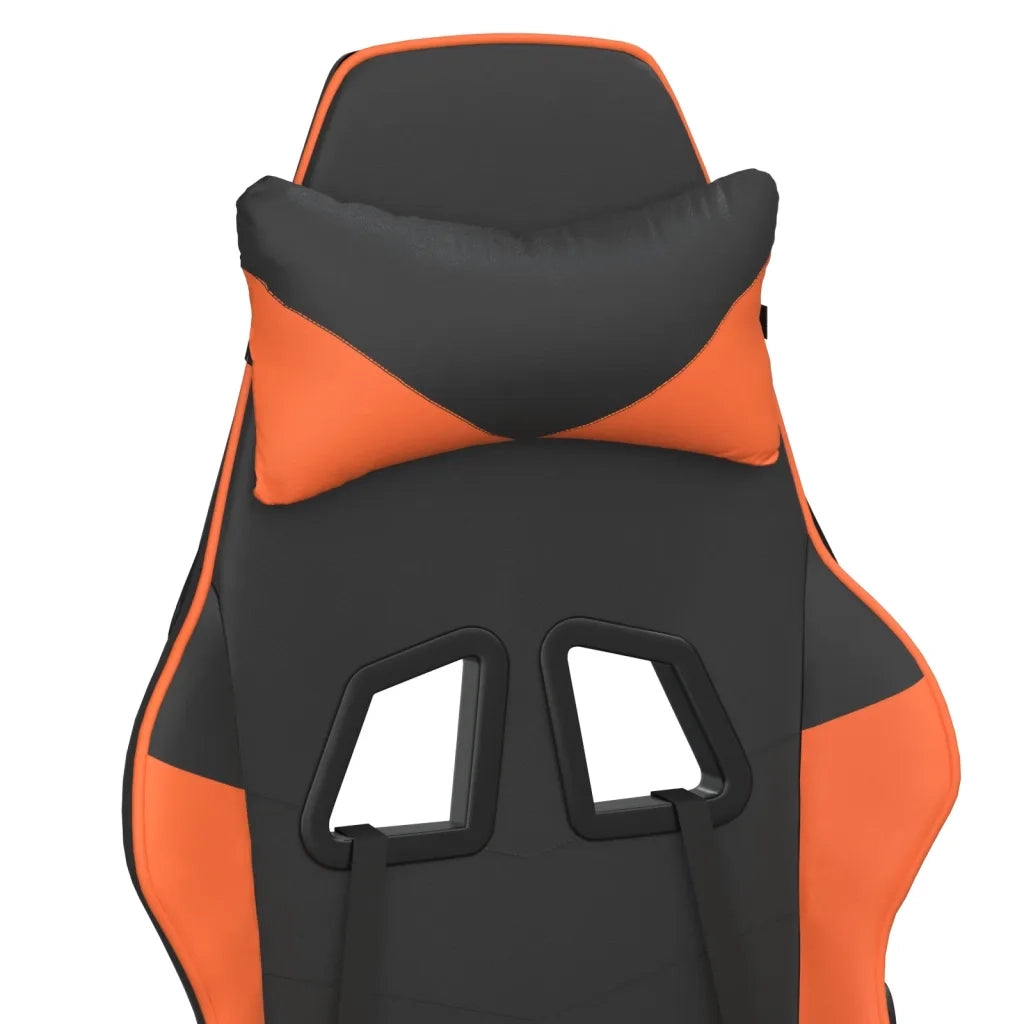 Sedia da Gaming Massaggiante Nero e Arancione in Similpelle