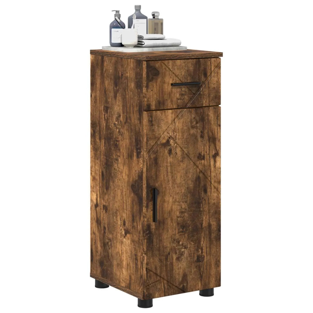 Mobile da Bagno con cassetto Rovere fumé 30 x 35 x 80 cm 883329