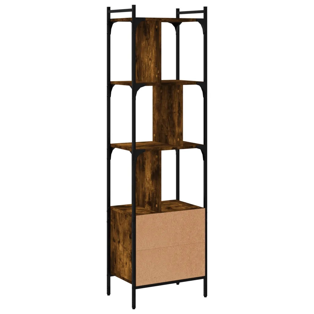 Libreria con Anta Rovere Fumo 44,5x30x154,5cm Legno Multistrato 833355