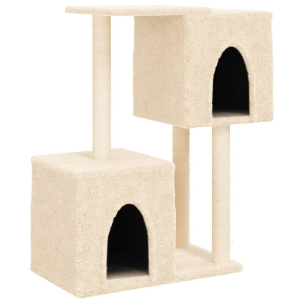 Tiragraffi per gatti torre per arrampicata giocattolo piattaforma per arrampicata con tiragraffi in sisal 86 cm crema 02_0022531