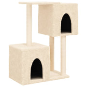 Tiragraffi per gatti torre per arrampicata giocattolo piattaforma per arrampicata con tiragraffi in sisal 86 cm crema 02_0022531