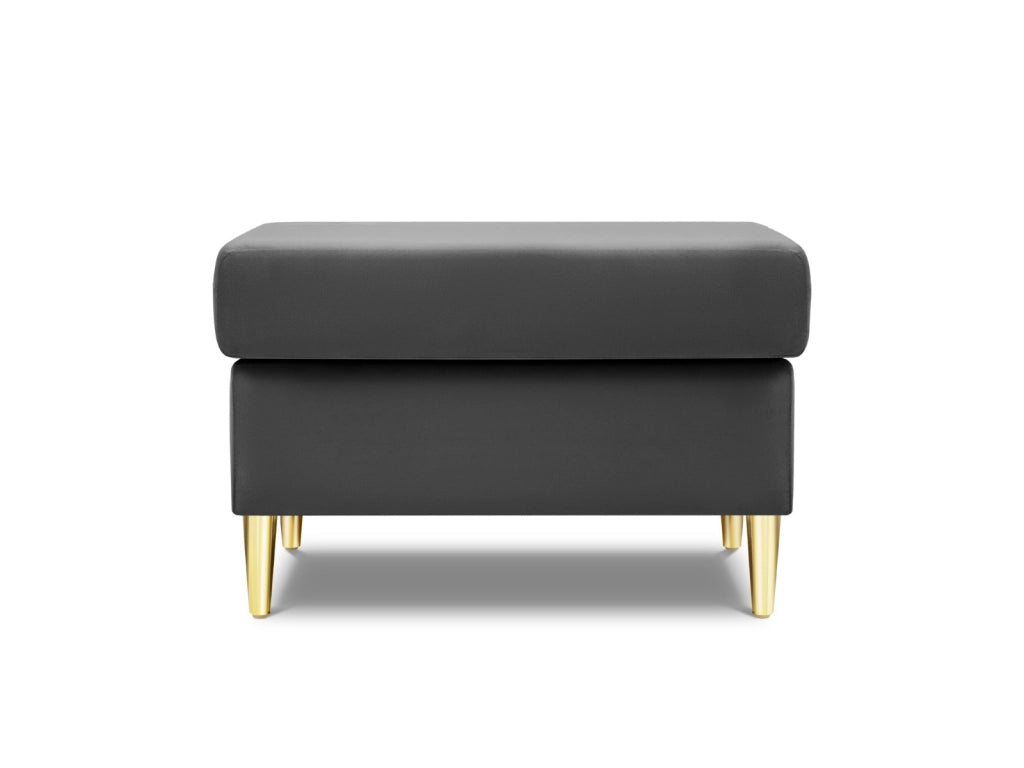 Cosmopolitan Design - Pouf "Kyoto" in velluto grigio chiaro 