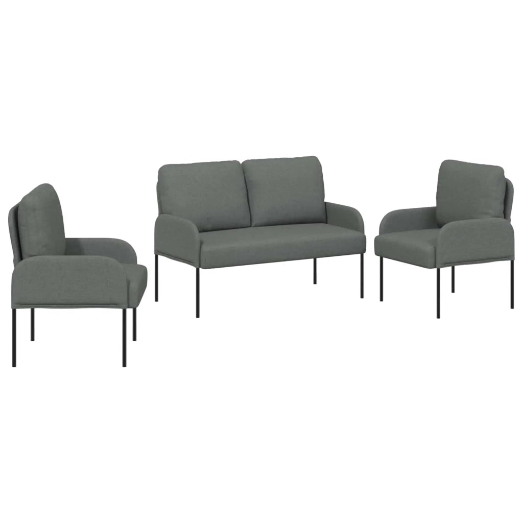 Set divani 3 pcs Grigio scuro 115 x 56 x 80 cm Legno compensato 3406209