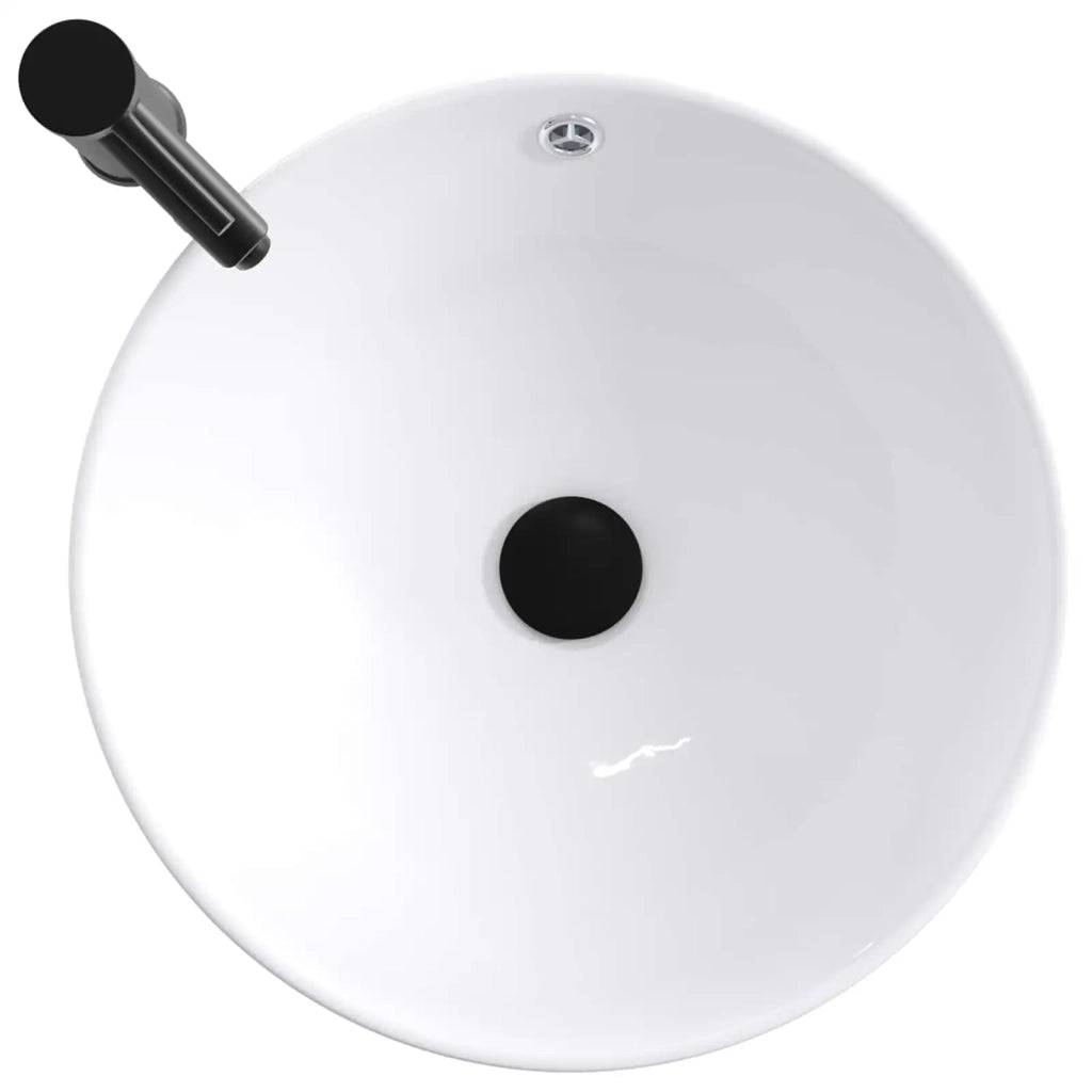 Lavabo con rubinetto e scarico Nero Opaco 44 x 44 x 16 cm 890247