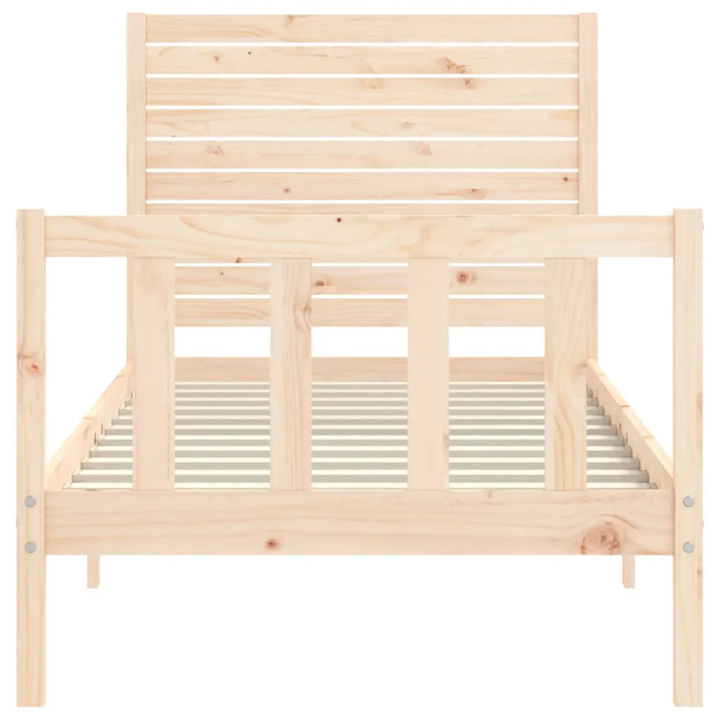 Giroletto con Testiera Small Single-Struttura Letto in Legno Massello 161314
