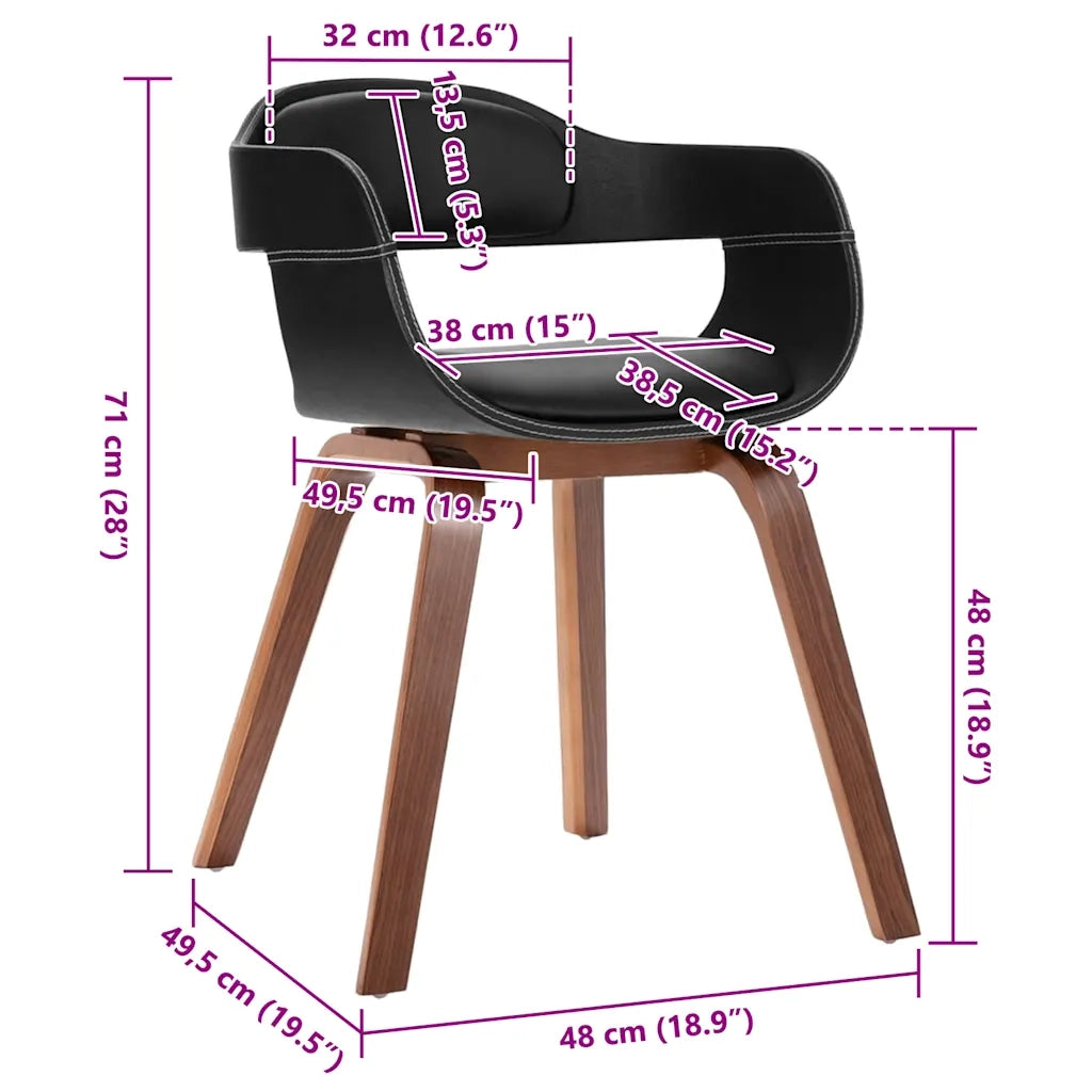 Sedia da Pranzo in Legno Piegato e Similpelle 241684