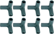 Connettori a T per Giardino 8 pezzi - Connettori 3 vie - Supporto stabile - Connettori per struttura di giardino - Materiale di alta qualità plastica - Diametro 16 mm