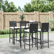 Set Bar da Giardino 5 pz con Cuscini in Polyrattan Nerocod mxl 124621