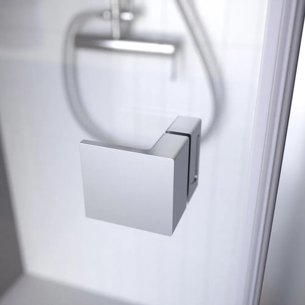 Porta doccia 80cm apertura a battente con profili cromati e vetro da 8mm trasparente h195 | Bahamas