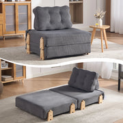 Divano letto 1 posto ¨C Minimal ¨C grigio cord legno 90cm