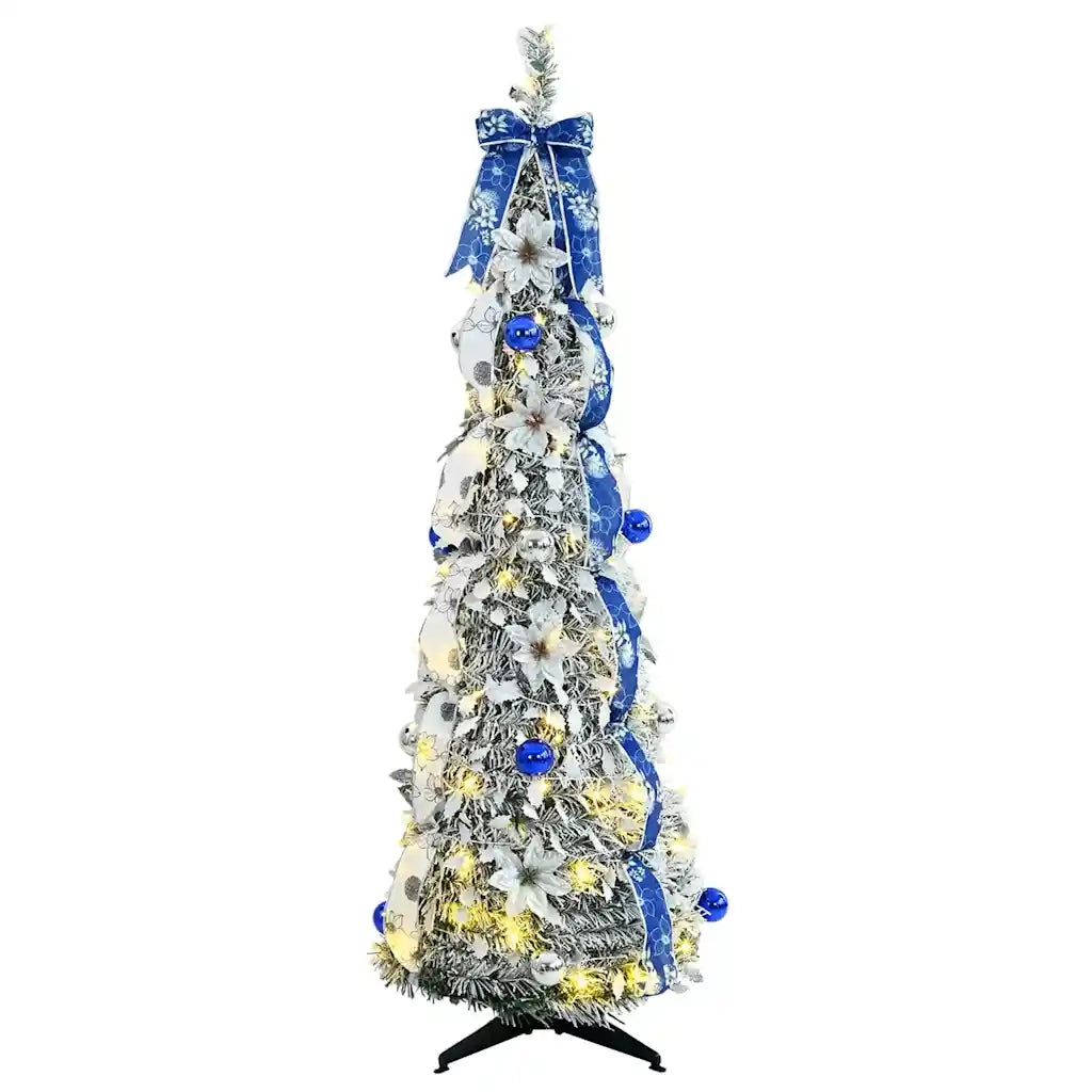 Albero di Natale artificiale con 100 LED Bianco 150 cm PVC 42018635