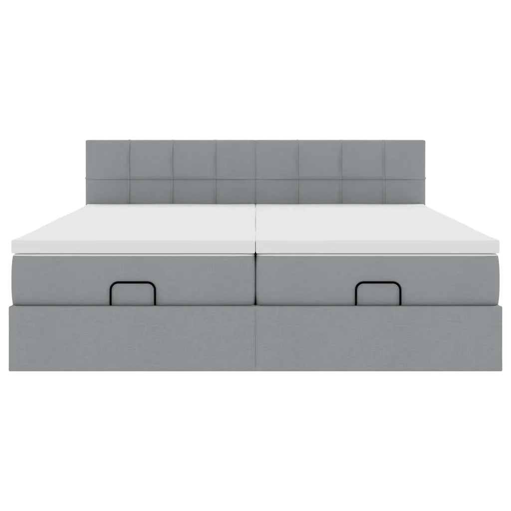 Struttura Letto Pouf con Materassi 180x200 cm in Tessuto