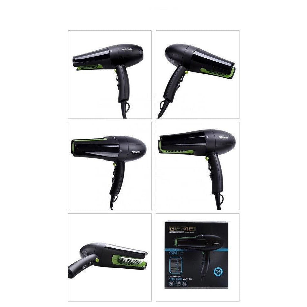 Trade Shop - Asciugacapelli Phon Professionale Motore Ac 1800-2200w 3 Velocità Salone Gm-118 -