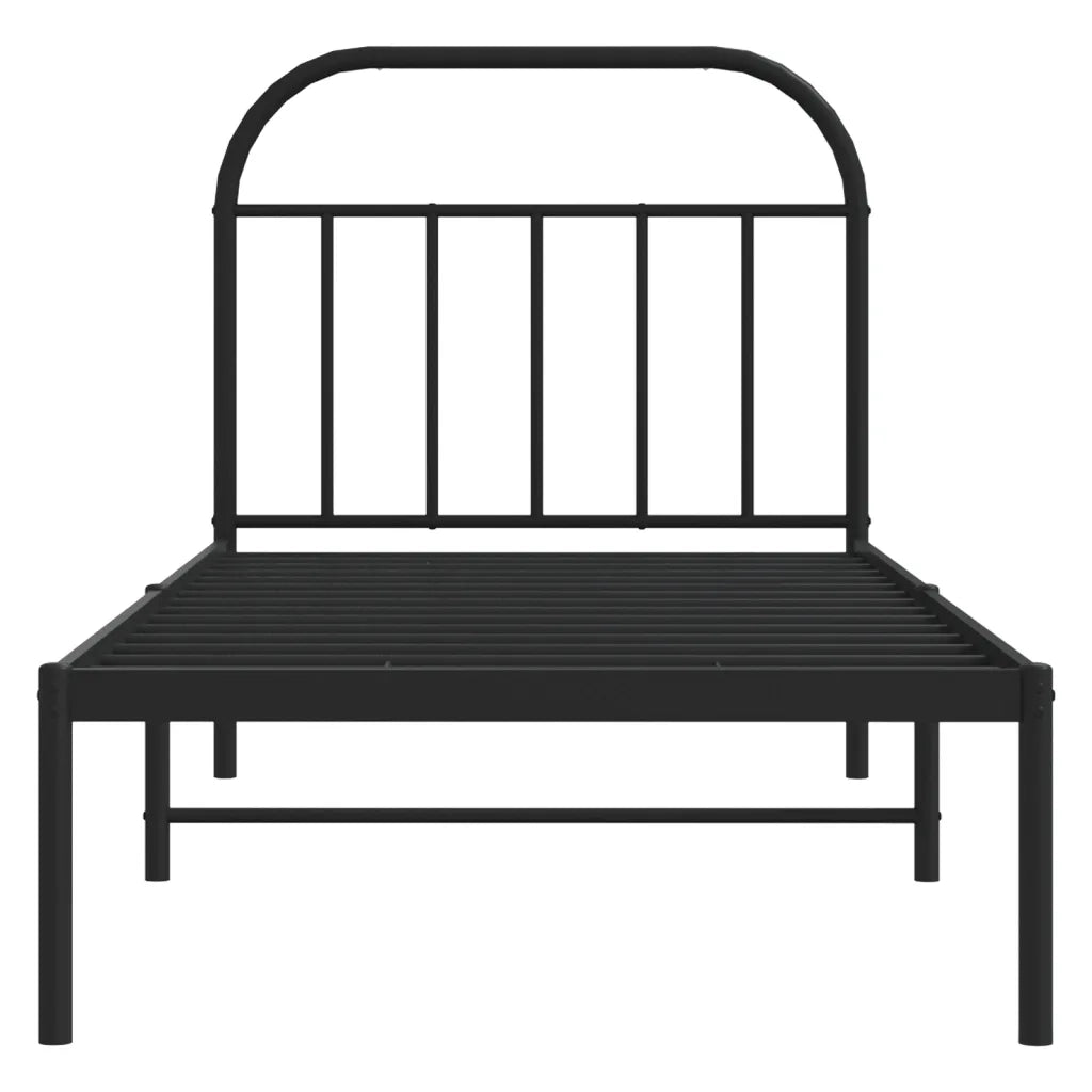 Giroletto con Testiera-Struttura Letto con testiera in Metallo Nero 90x190 cm 507093