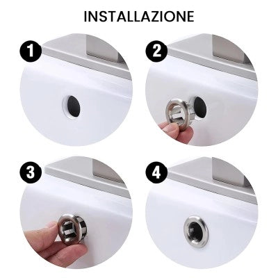 Ghiera con foro cromata per troppo pieno lavabo e bidet da 24 o 28 mm