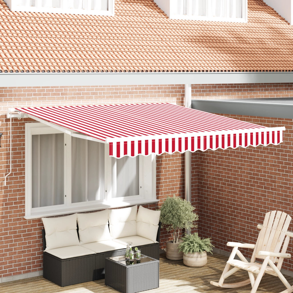 Tenda Retrattile Manuale Striscia Rossa e Bianca 300x250 cm
