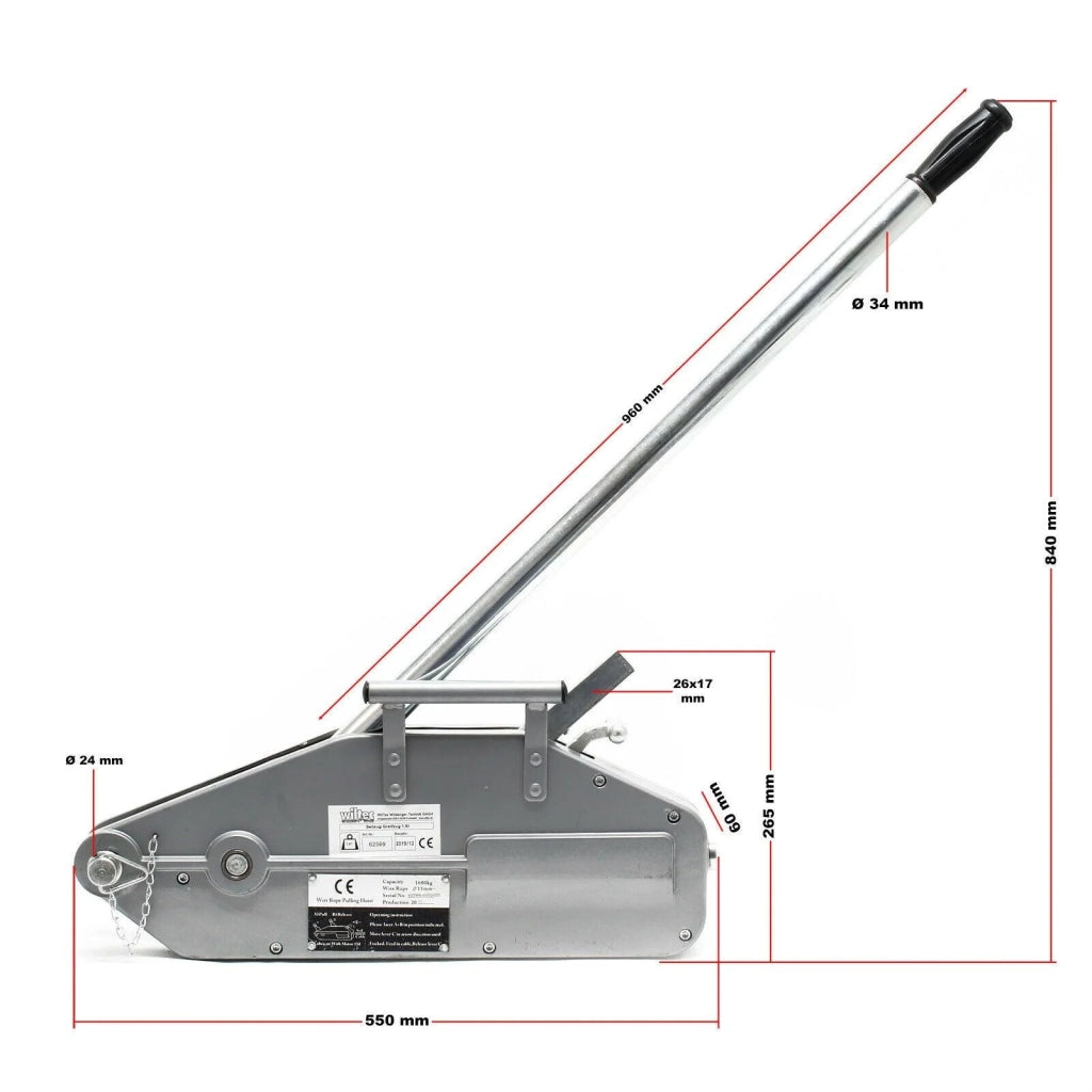 Cavo di trazione fino a 1600 kg 20 m di cavo diametro 11 mm per trazione tensionamento e sollevamento 16_0002832