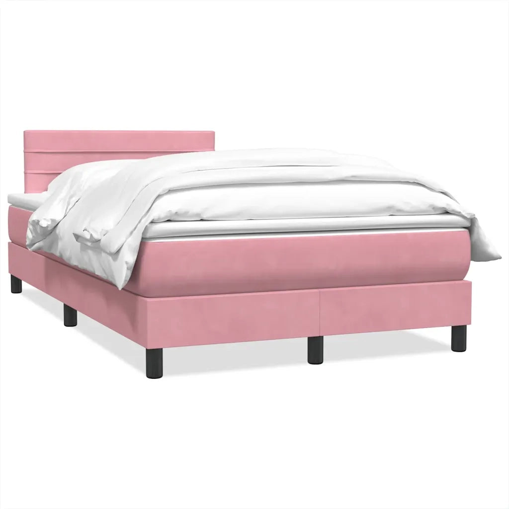 Giroletto a Molle con Materasso Rosa 120x220 cm in Velluto 3316352