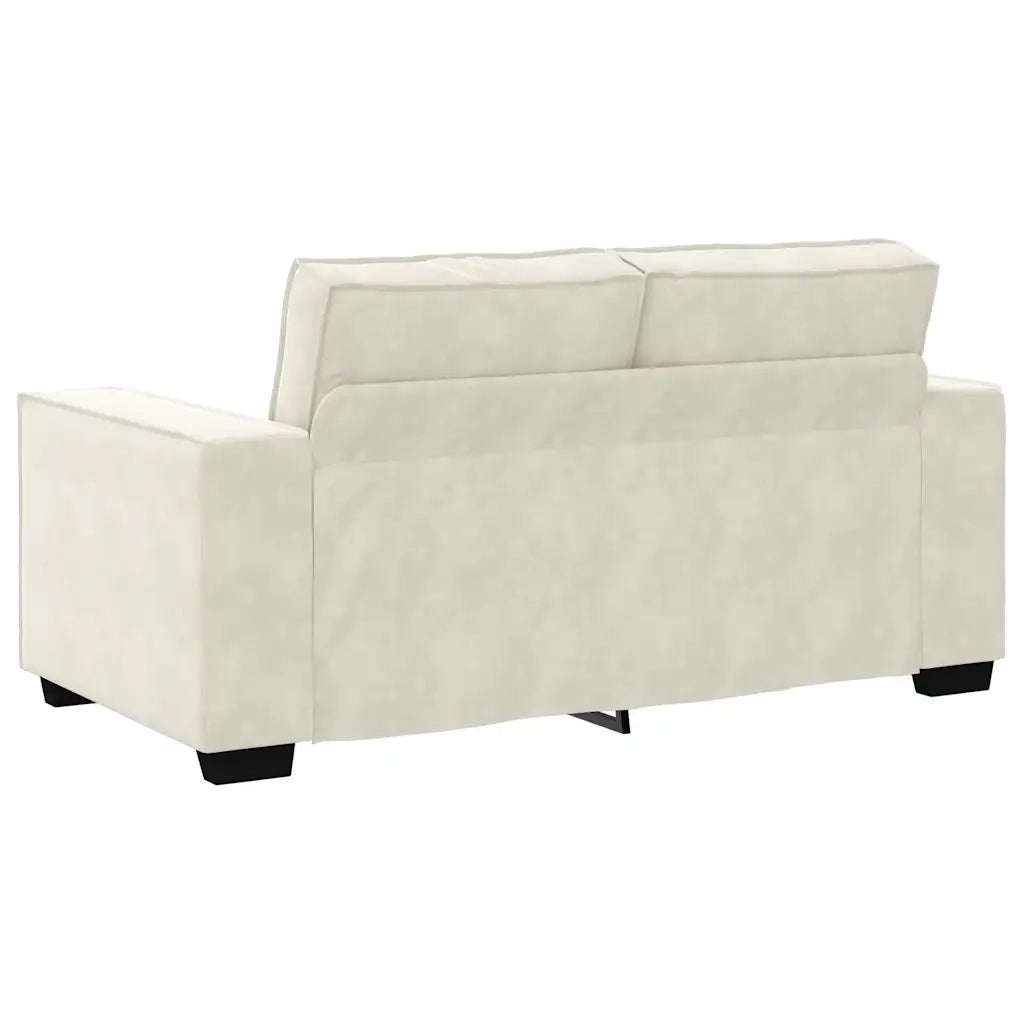Set di Divani 3 pz con Cuscini Crema in Velluto 3324626