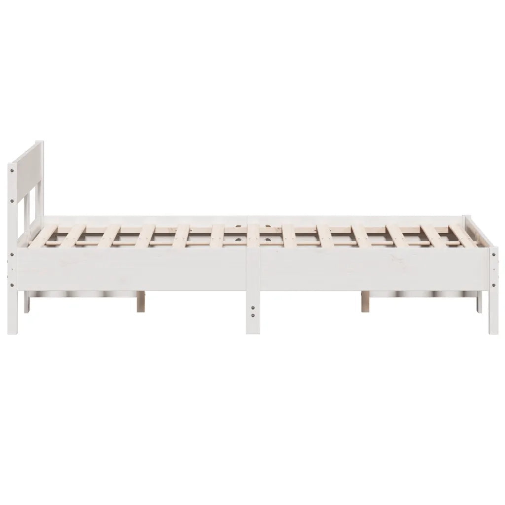 Letto senza Materasso Bianco 120x190 cm Legno Massello di Pino 842775