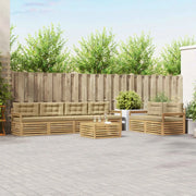 Set di divani da esterno 7 pz Bianco e Beige Poliestere 3390073